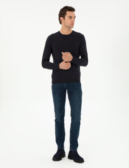 Темно-синий зауженный свитер - Cacharel фото 4