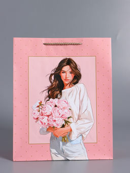 Пакет подарочный ламинированный «Каждое мгновенье-счастье», розовый, 26×12×32 см