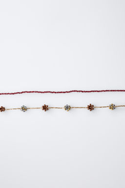 PACK OF TWO BEADED NECKLACES WITH FLOWERS - Zara фото 3