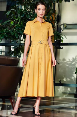 Платье из однотонного хлопка