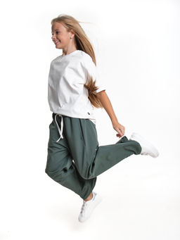 Брюки с лампасом 22-6009 графит - Mini maxi фото 23