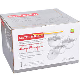 31005 Набор посуды 6пр 1,7+2,3+3,0 л MB (х12) - Mayer&boch фото 3