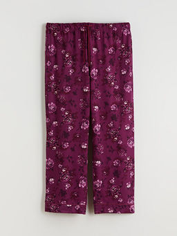 Beli Lastikli ?i?ekli Kad?n Pijama Alt