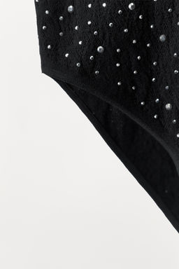 SEAMLESS LACE BODYSUIT WITH RHINESTONES - Zara фото 5