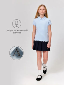 ACOOLA / Блузка детская для девочек Gvinevra голубой  фото 11