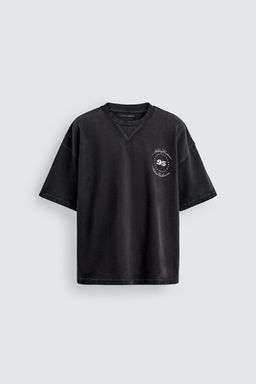 SUDADERA LAVADA GR?FICO CABALLOS / Gris antracita