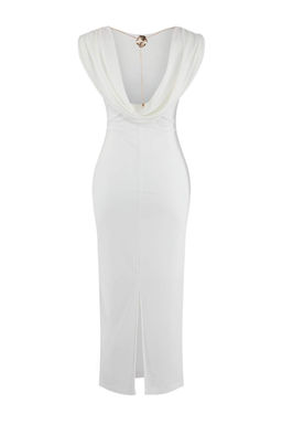 Beyaz Saten Maxi Astarl? Party Elbise TPRSS26EL00083 - Trendyolmilla фото 2