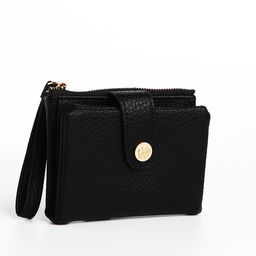 Кошелёк на кнопке, цвет чёрный