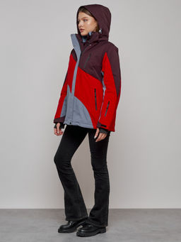 Горнолыжная куртка женская зимняя большого размера красного цвета 2308Kr - Mtforce фото 18