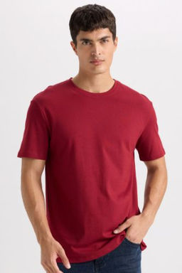 New Regular Fit Bisiklet Yaka Basic Duz K?sa Kollu Tisort