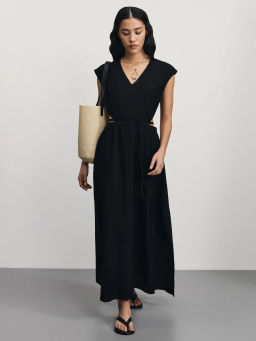 Платье миди из жатой вискозы / Zarina  фото 2