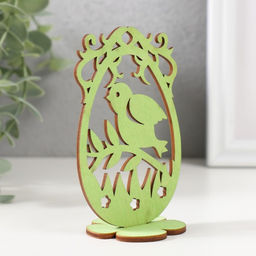 Цена за 3 шт. Декор Пасхальный "Птенчик" 6,5х4,7х10,3 см (набор 2 детали) салатовый