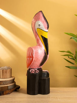 Сувенир «Пеликан», 17×17×50 см, дерево, розовый