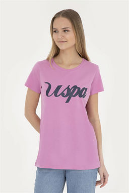 Женская фиолетовая футболка с круглым вырезом - U.s. polo assn фото 3