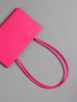 Цена за 10 шт. Сумка переноска для цветов, влагостойкая, фуксия, 22×10.5×13.5 см