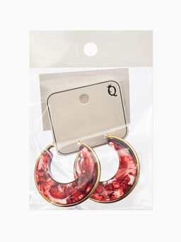 Серьги-кольца акрил «Тренд», бордовые в золоте