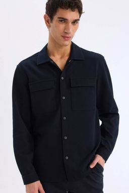 Regular Fit Cift Cepli Twill Uzun Kollu Gomlek - Defacto фото 3