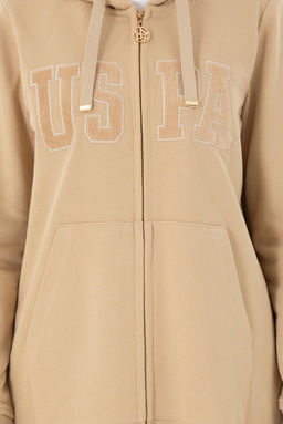 Женская толстовка с капюшоном песочного цвета - U.s. polo assn фото 6
