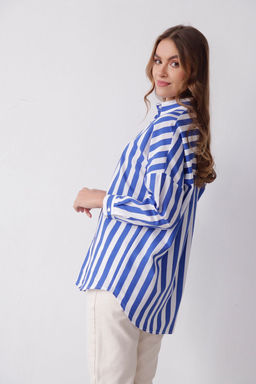 11351 Рубашка в полоску бело-голубая - Martichelli фото 4