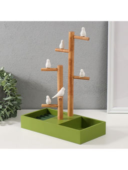 Подставка для украшений «Птички на дереве», зелёный, 24×12×32 см