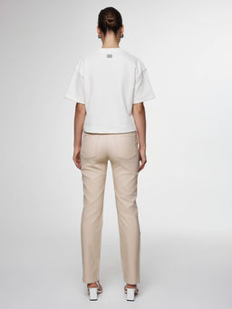 CONTE Футболка из футера с вставкой в рубчик LD 2575 off-white