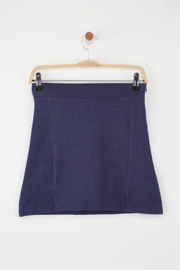 Trendyolmilla Lacivert K?sa/Mini Y?rtmacl? Esnek Orme Sort Etek TWOSS25ET00202 фото 7