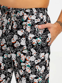 Брюки мужские домашние черные с новогодним принтом - Mark formelle фото 4