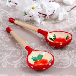 Ложка деревянная «Матрёшка», полубаская, 19×6 см, МИКС