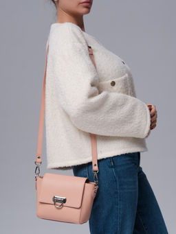 Сумка кожаная кросс-боди Azaro 3520 пудра