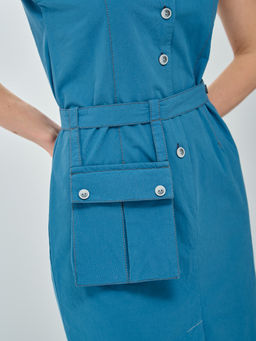 Платье с карманом на поясе OD-285-5