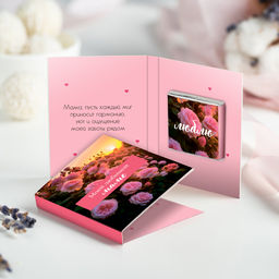 Цена за 2 шт Мини-открытка Моей любимой маме (розовые цветы) - 8 чудо фото 3