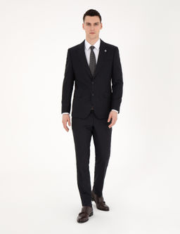 Siyah Slim Fit Tak_m Elbise