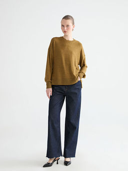 Bisiklet Yaka Oversize Kad?n Sweatshirt