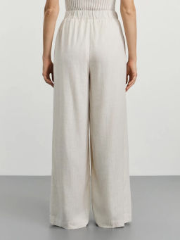 Брюки палаццо из вискозы и льна / Zarina  фото 4