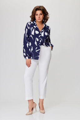 Блуза Swallow 803.2 черный+серебряный узор фото 720