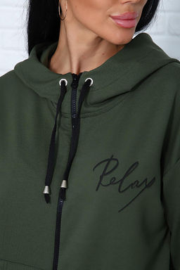 Костюм с брюками, футер с лайкрой 2-х нитка (00907, хаки)