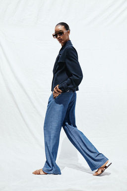 WIDE-LEG TROUSERS WITH BELT LOOPS - Zara фото 3