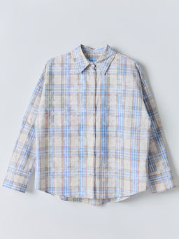 Рубашка женская бежевая в клетку - Mark formelle фото 6