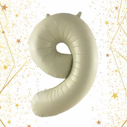 Шар фольгированный 32/81см "Цифра "9" (молочный)