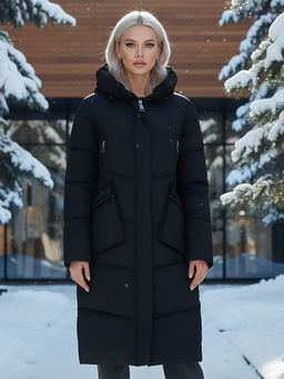Пальто зимнее MTFORCE 9639Ch женское черное утеплитель 270 г/м²