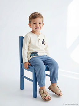 Mickey Mouse Bask?l? Erkek Bebek Ti??rt ve E?ofman Alt?