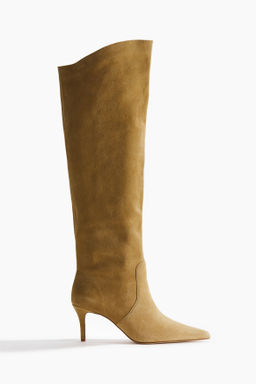 Botas a la rodilla en serraje afelpado