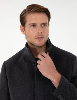 Antrasit Slim Fit Palto - Pierre cardin фото 2