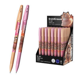 Цена за 48 шт. Ручка шариковая ErichKrause R-301 Stick Prima Cat 0.7, цвет чернил синий (в коробке-дисплее по 48 шт.)