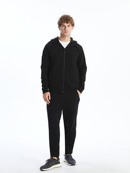 Kap??onlu Uzun Kollu Erkek Fermuarl? Sweatshirt