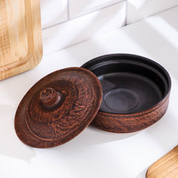 Блюдо для запекания, 300 мл., 12×5 см, красная глина, коричневый