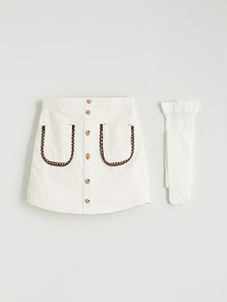 Basic K?z Bebek ?ort Etek ve K?lotlu ?orap 2li