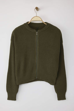 Haki Genis Kal?p Bomber Yaka Fermuarl? Triko H?rka TWOAW24HI00153