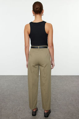Haki Kemerli Yuksek Bel Mom Jeans TWOAW25JE00252 - Trendyolmilla фото 4
