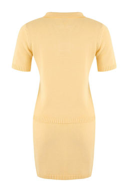 Sar? Polo Yaka Yumusak Dokulu 2li Bluz-Etek Tak?m Triko TWOSS26AU00051 - Trendyolmilla фото 6